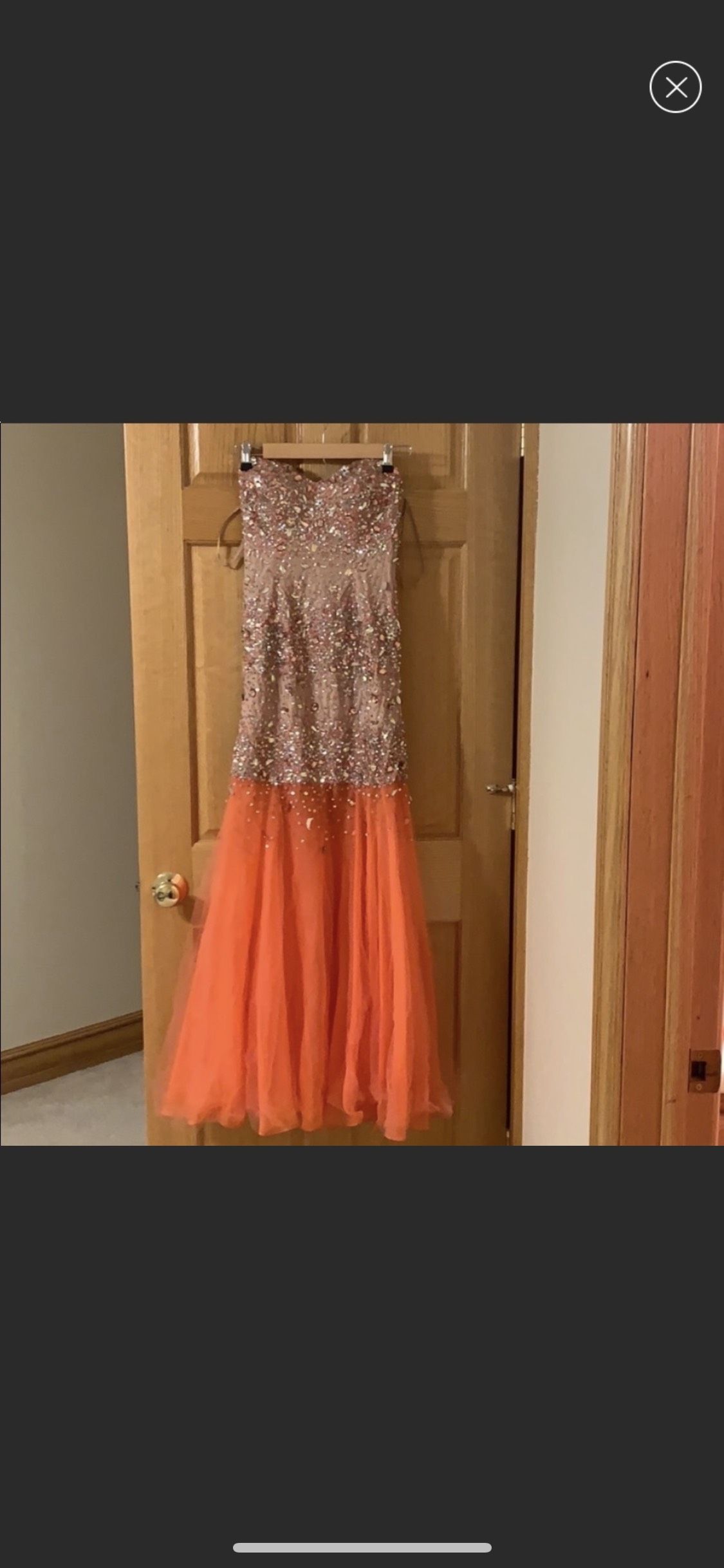 Size 4 Sequined Coral Mermaid Dress on Queenly