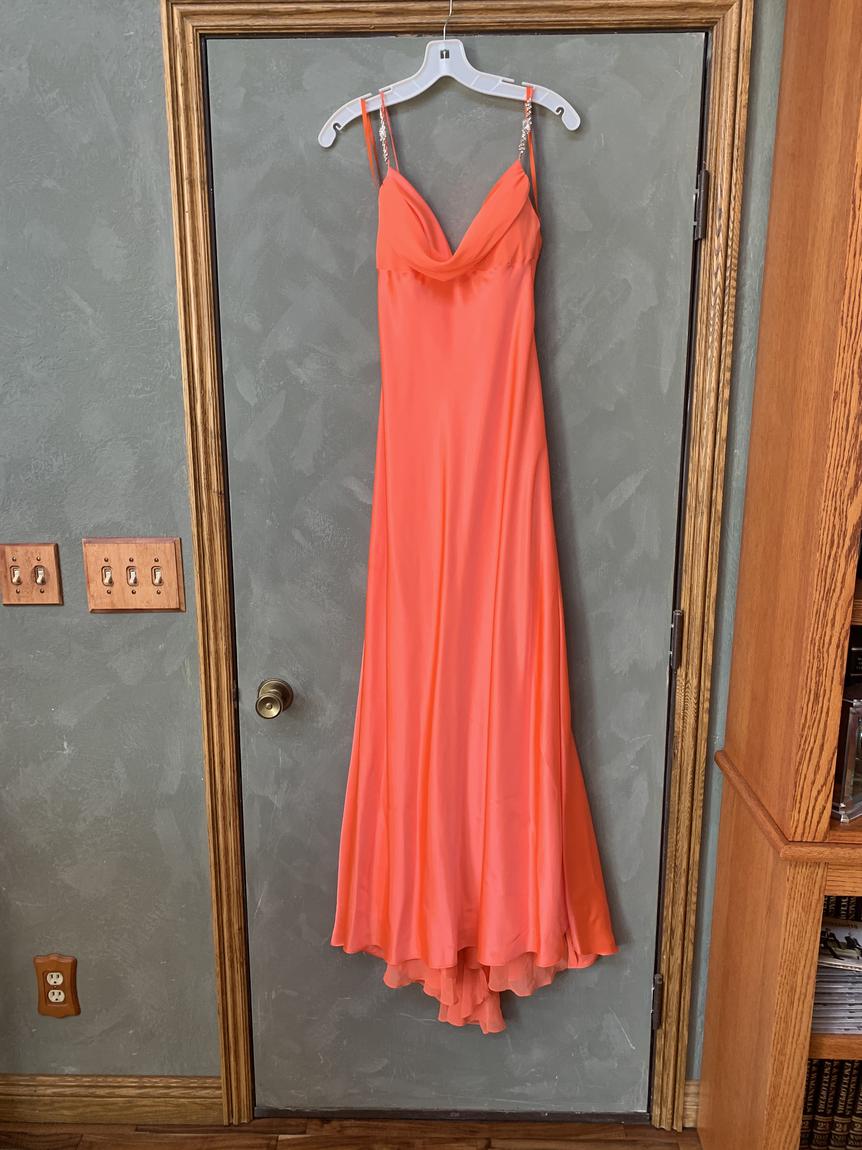 Cache Size 6 Prom Orange Floor Length Maxi on Queenly