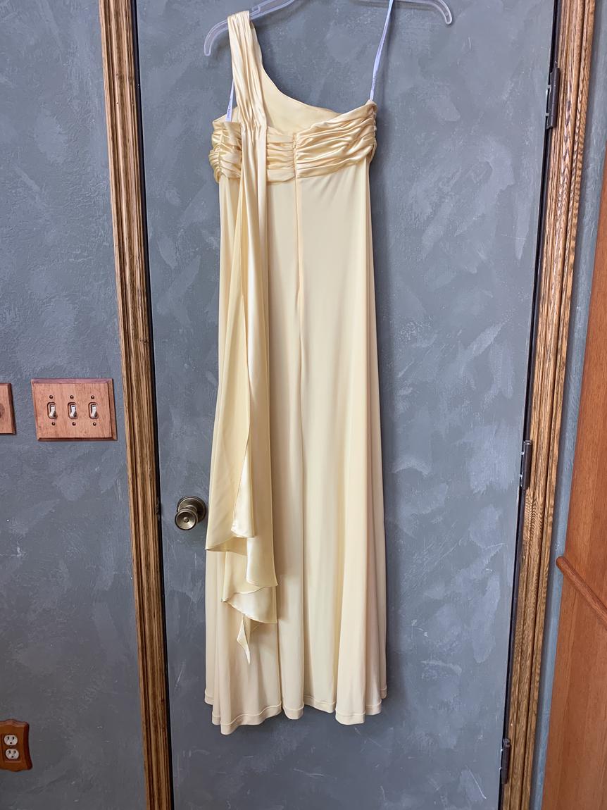 David's Bridal Size 4 Prom One Shoulder Yellow Floor Length Maxi on Queenly