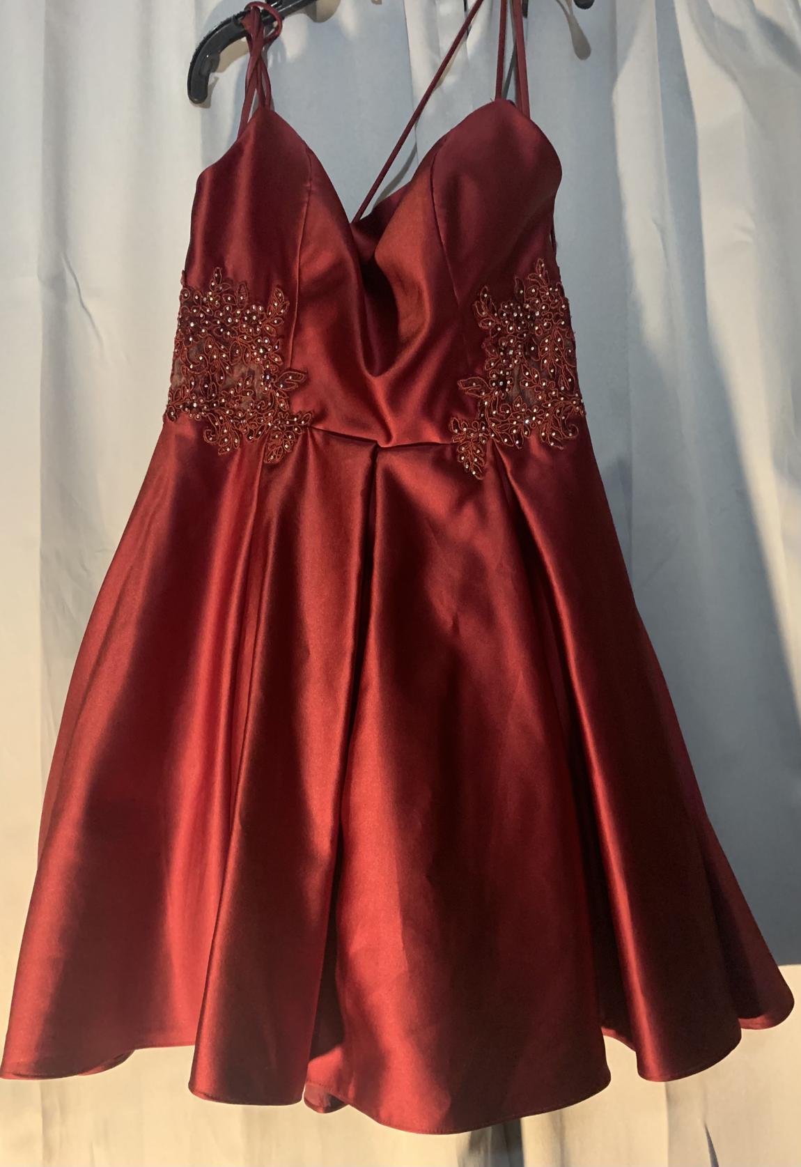Blondie Nites Size 8 Satin Red Cocktail Dress on Queenly