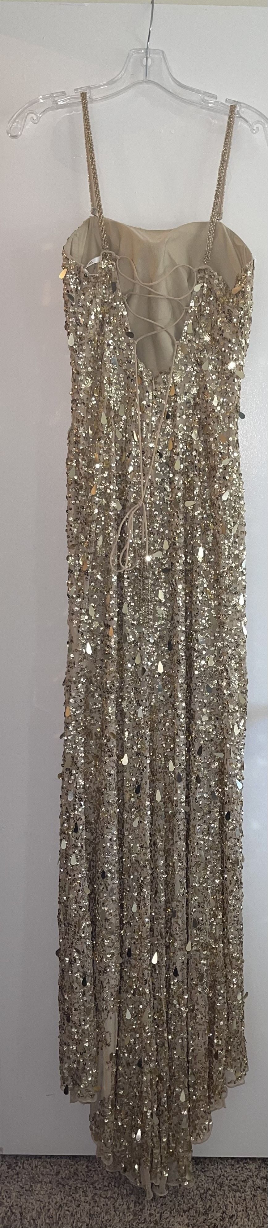 Sherri Hill Size 6 Prom Gold Floor Length Maxi on Queenly