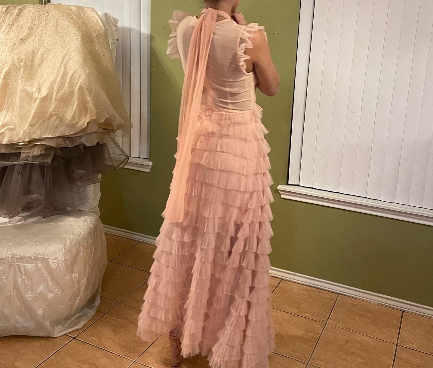 Size 0 Pink Mermaid Dress on Queenly