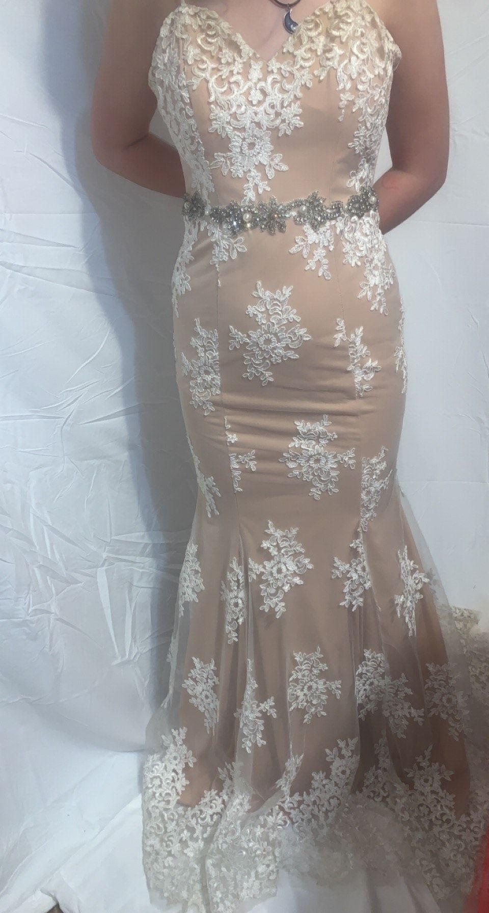 Size 2 Pageant Nude Dress With Train on Queenly