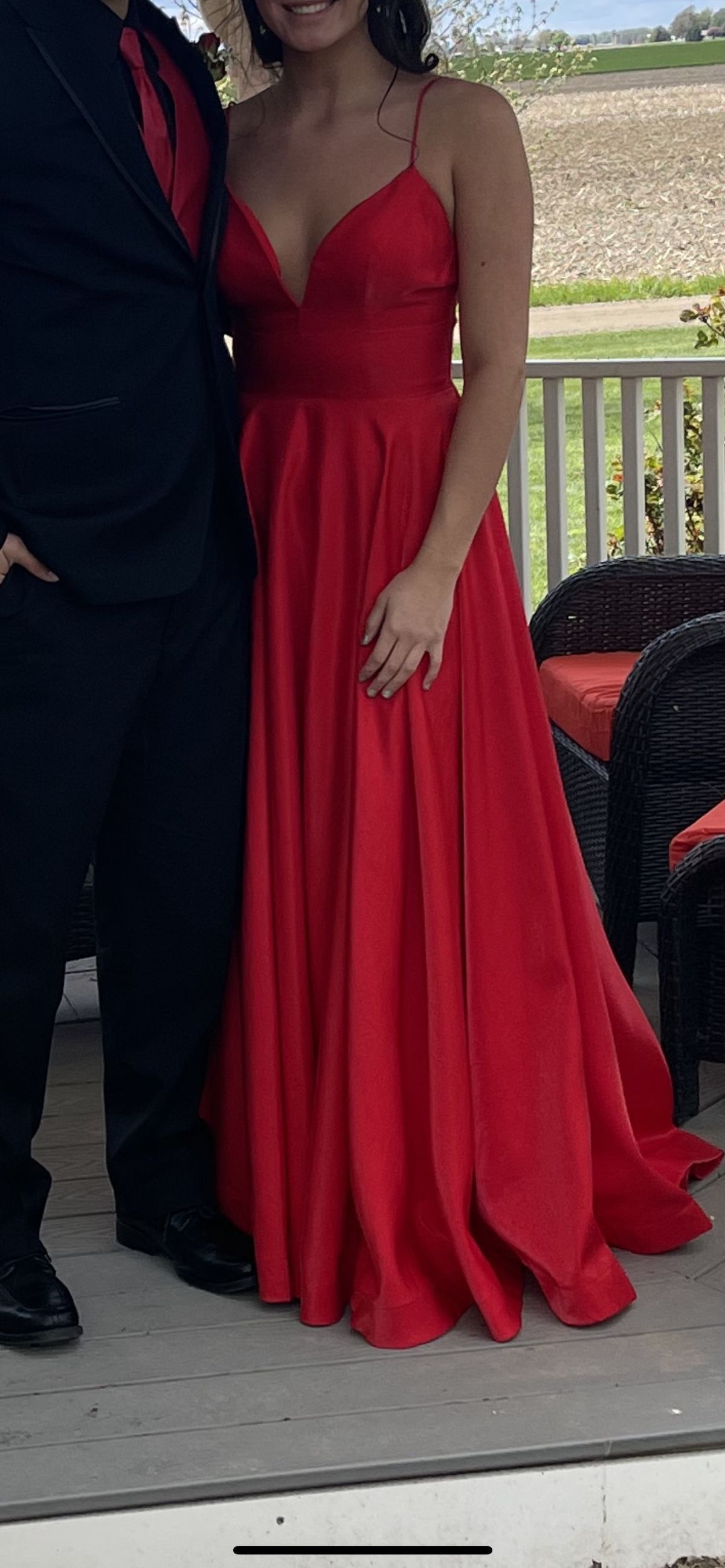 Size 8 Prom Red Floor Length Maxi on Queenly