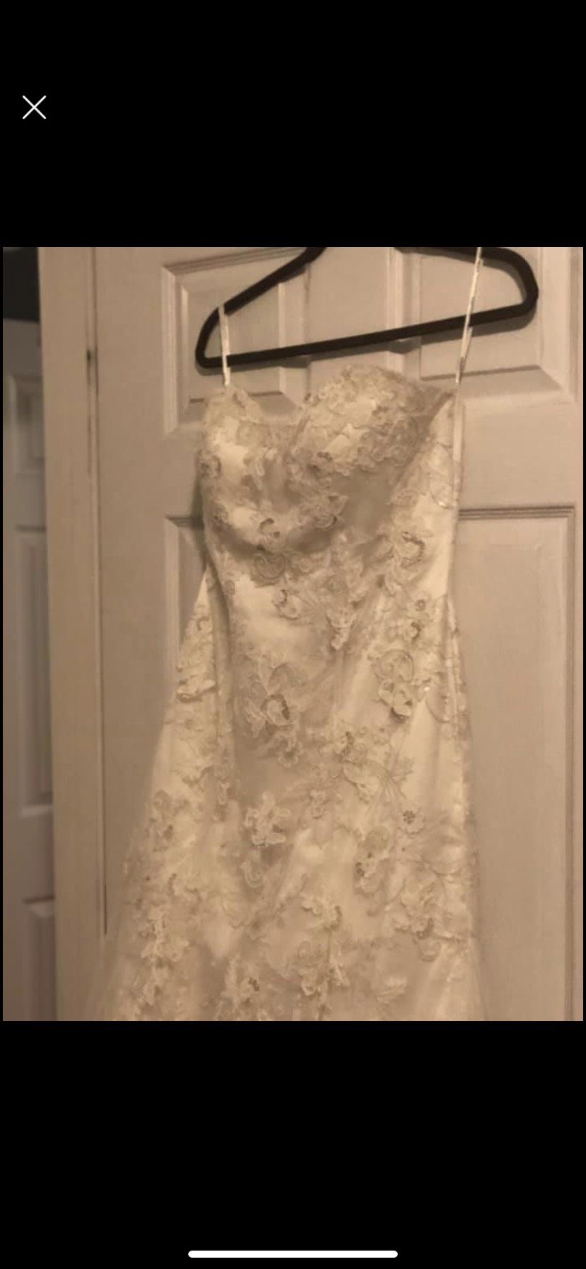 Justin Alexander Size 10 Strapless Lace White Mermaid Dress on Queenly