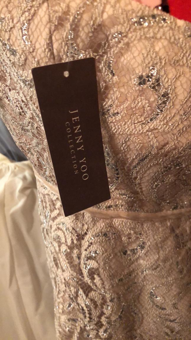 Jenny Yoo Size 14 Prom Strapless Lace Gold Cocktail Dress on Queenly