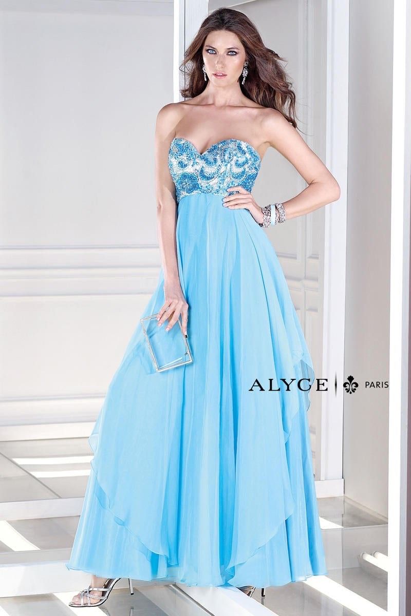 Alyce Paris Size 10 Prom Light Blue Floor Length Maxi on Queenly