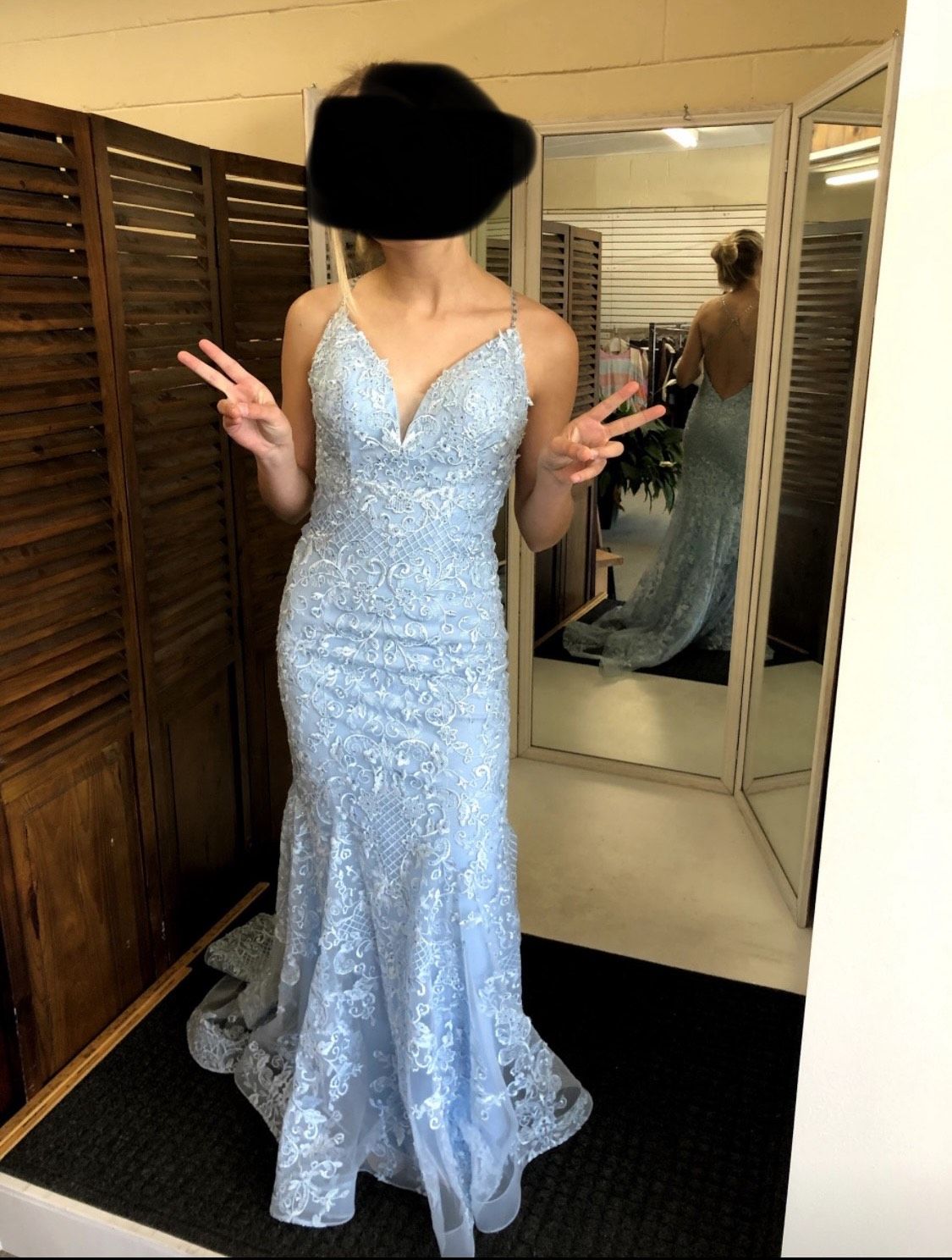 Size 2 Blue Dress With Train on Queenly