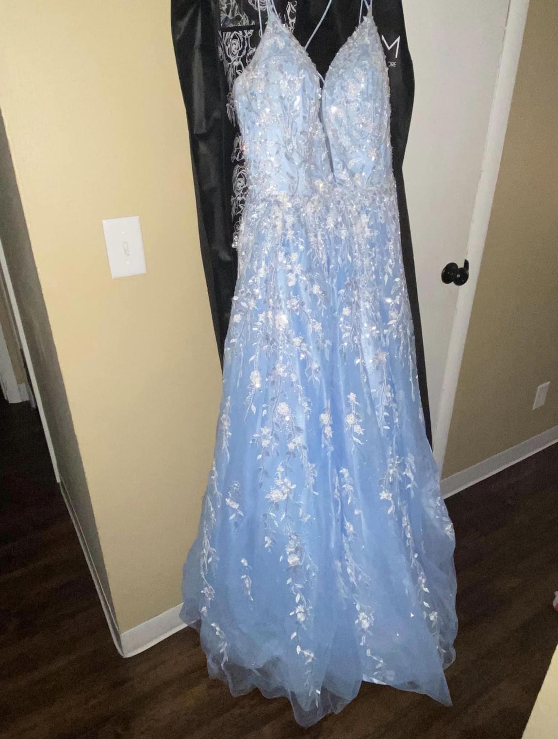 Sherri Hill Plus Size 16 Blue Ball Gown on Queenly