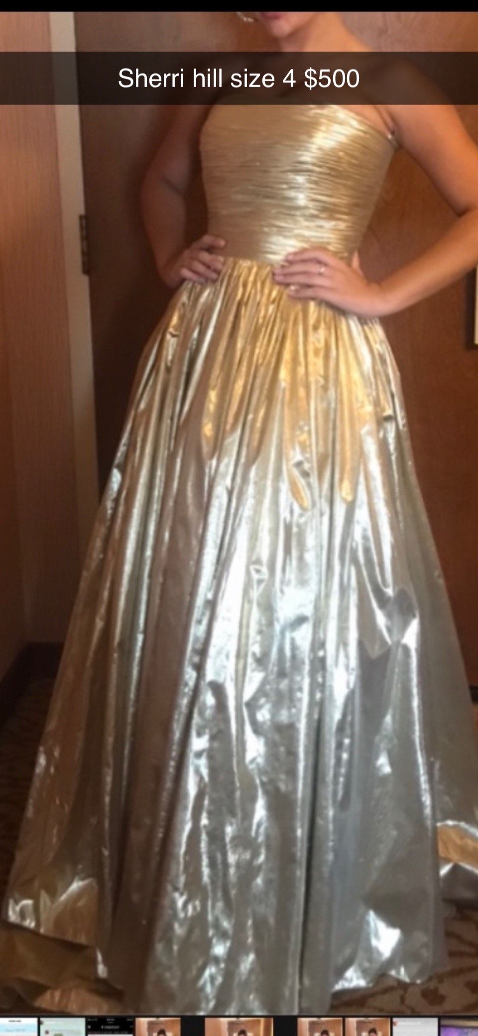 Sherri Hill Size 4 Gold Ball Gown on Queenly