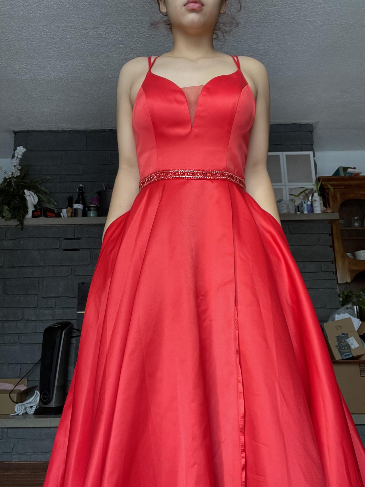 Size 8 Red A-line Dress on Queenly