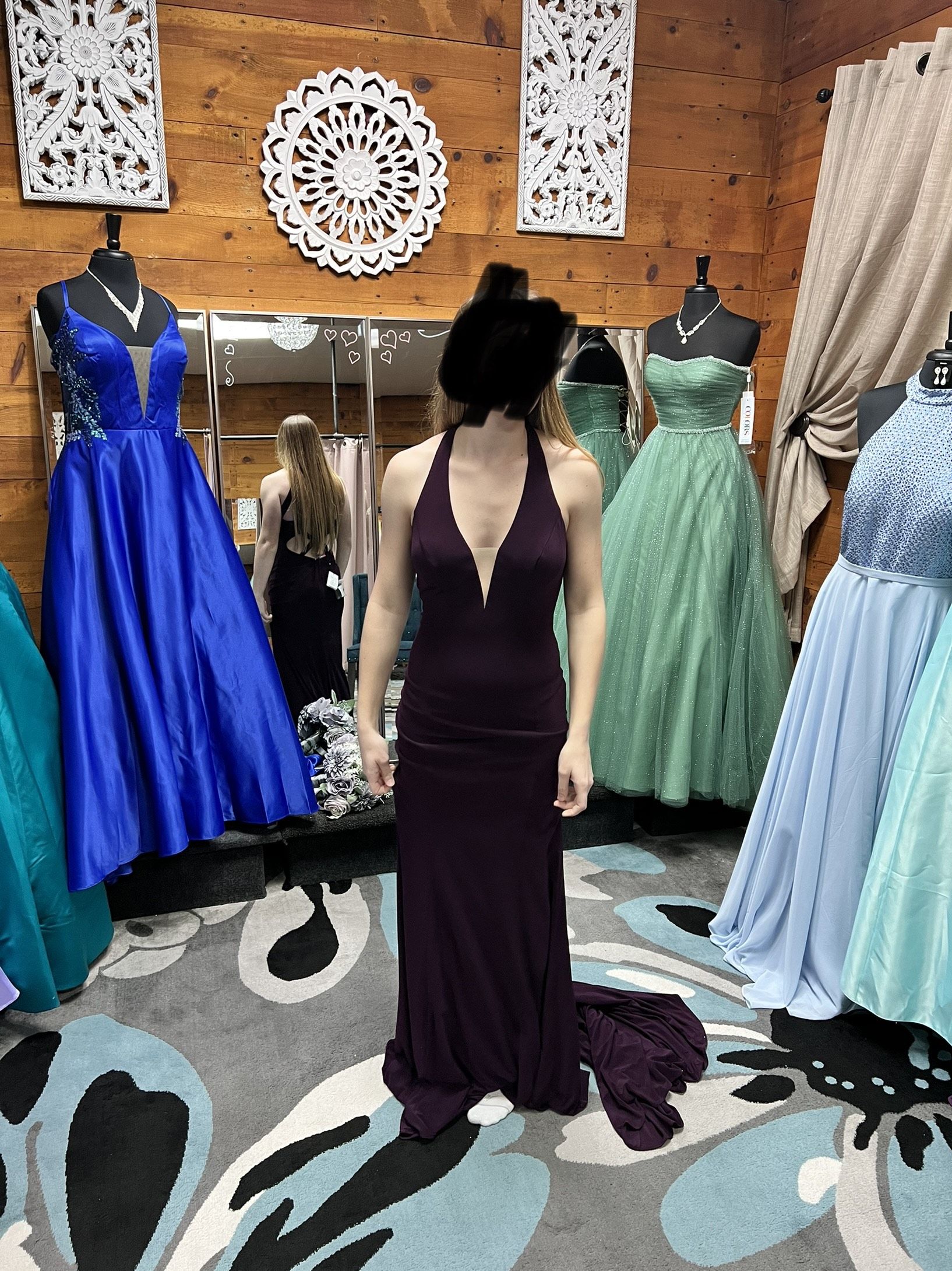 Alyce Paris Purple Size 6 Jersey Floor Length Straight Dress on Queenly