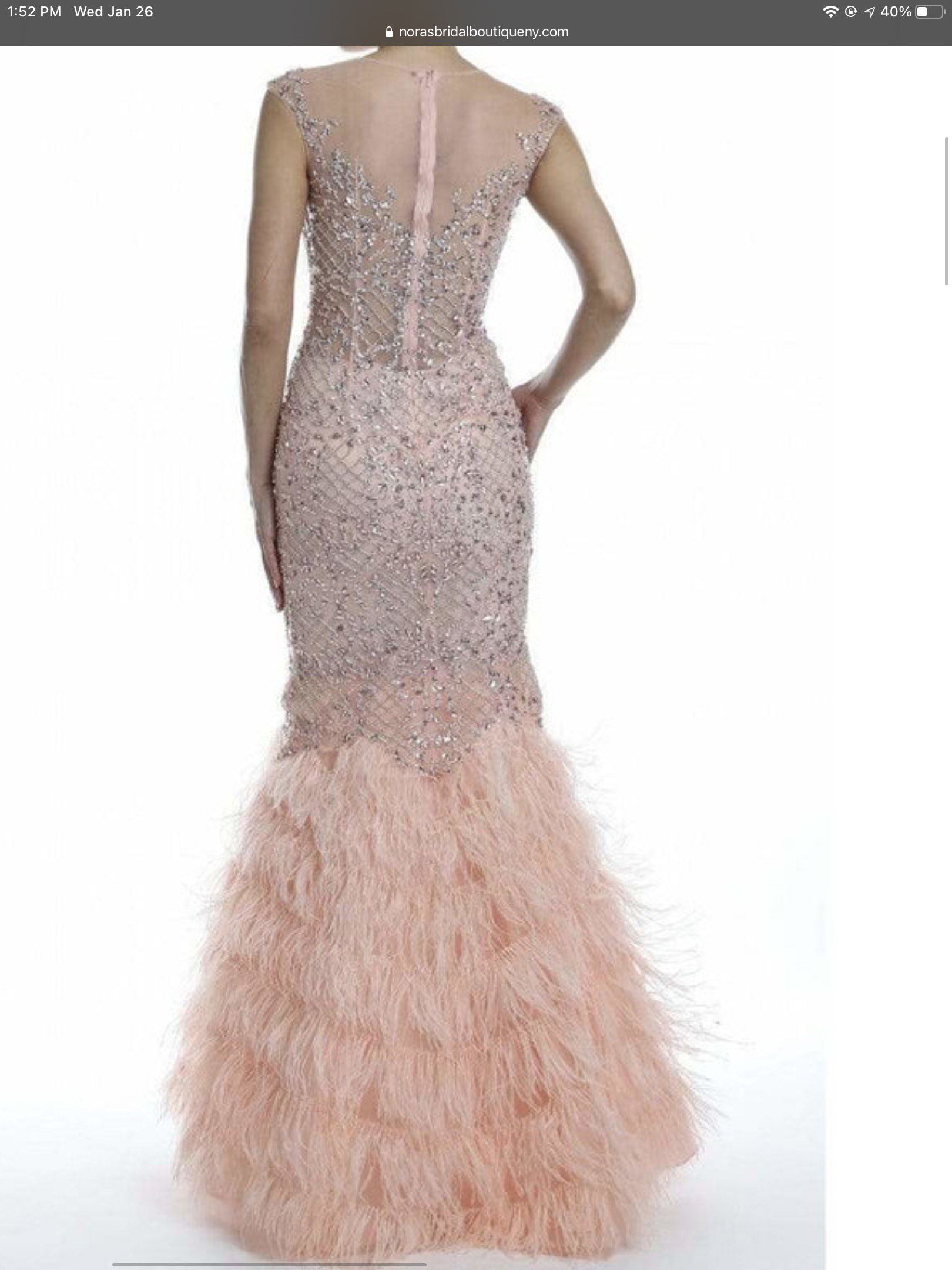 Terani Couture Pink Size 2 Feathers Feather Prom Pageant Mermaid Dress on Queenly