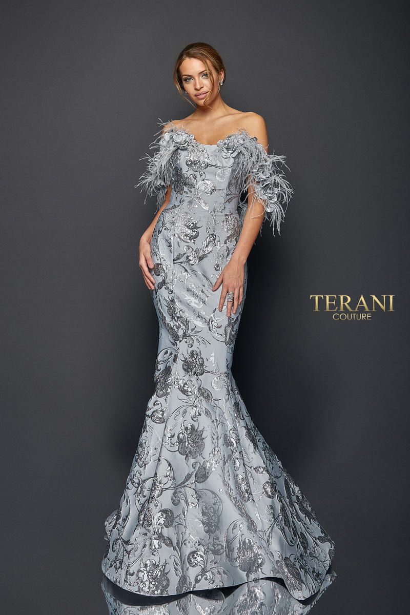 Style 1921E0136 Terani Couture Size 8 Pageant Silver Mermaid Dress on Queenly