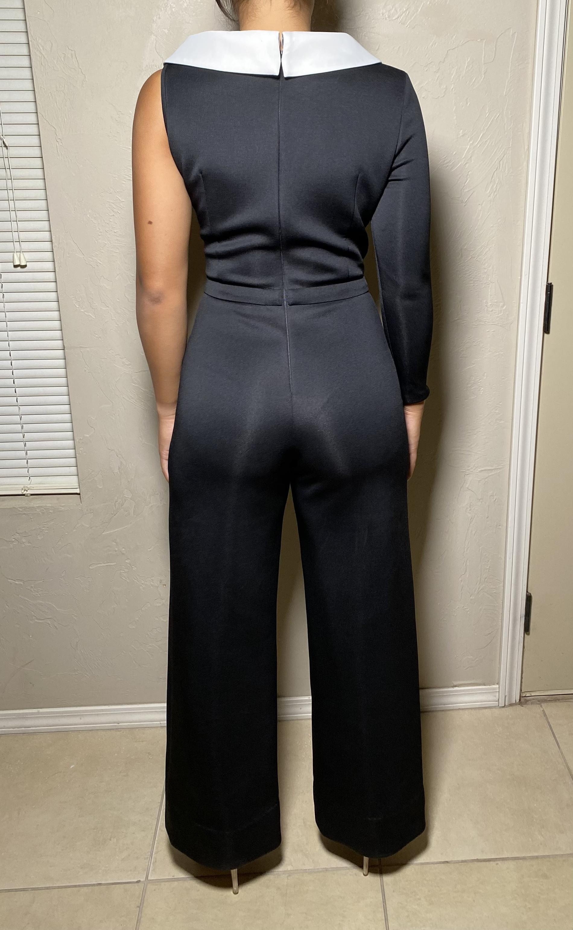 Jovani Size 4 Pageant Interview Long Sleeve Black Formal Jumpsuit on Queenly
