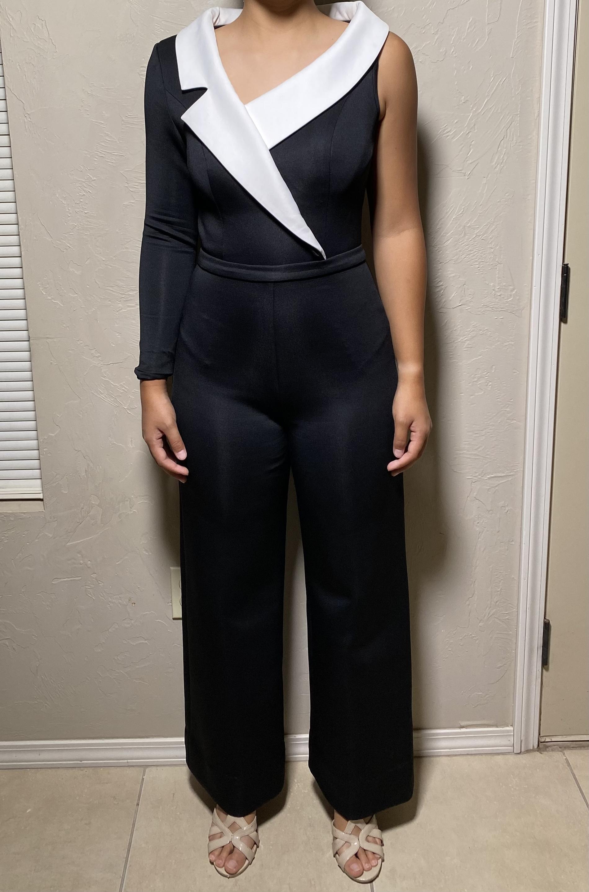Jovani Size 4 Pageant Interview Long Sleeve Black Formal Jumpsuit on Queenly