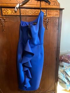 Size 4 Nightclub One Shoulder Blue Cocktail Dress on Queenly