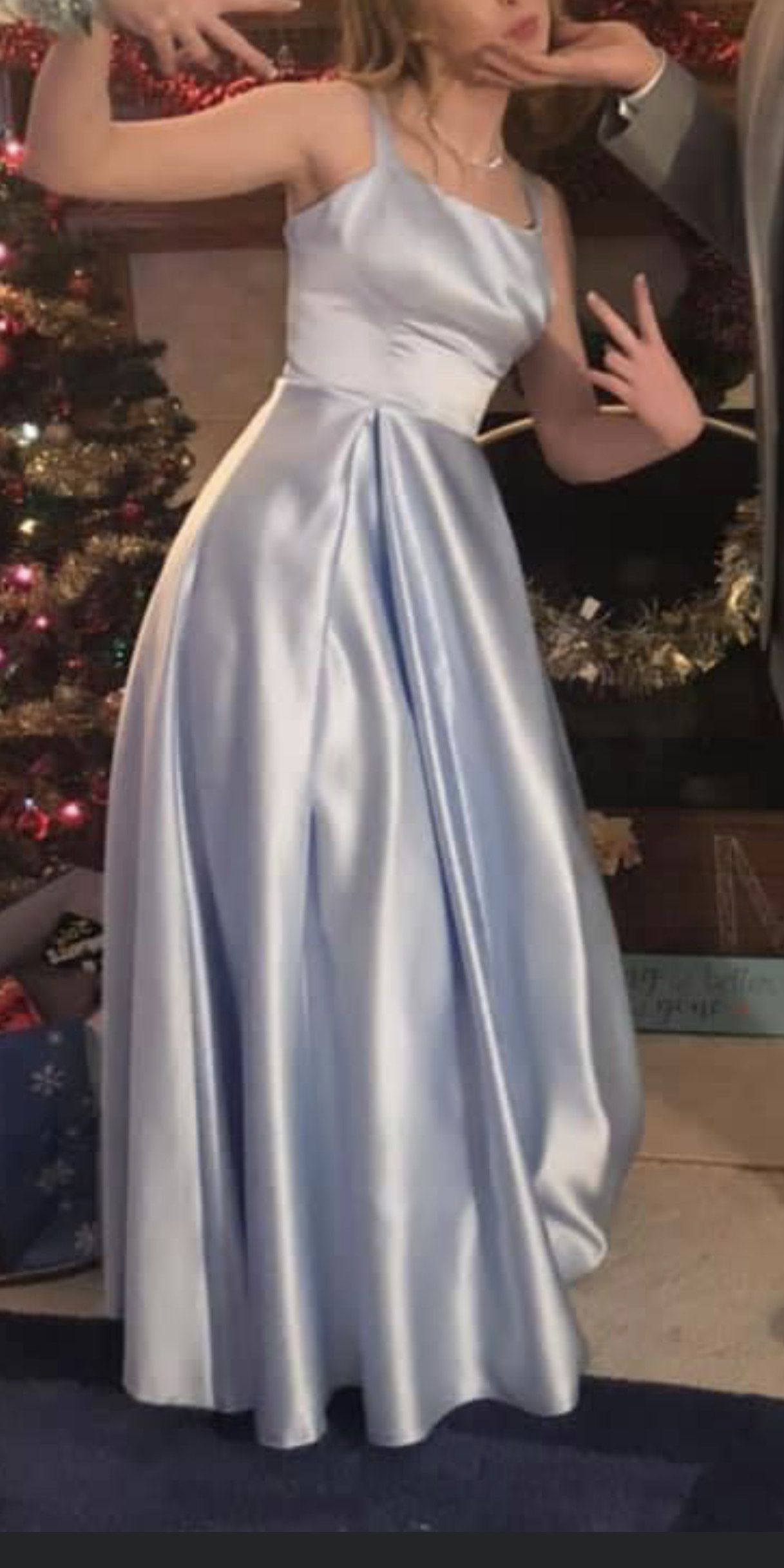 JJ house Size 0 Blue Ball Gown on Queenly