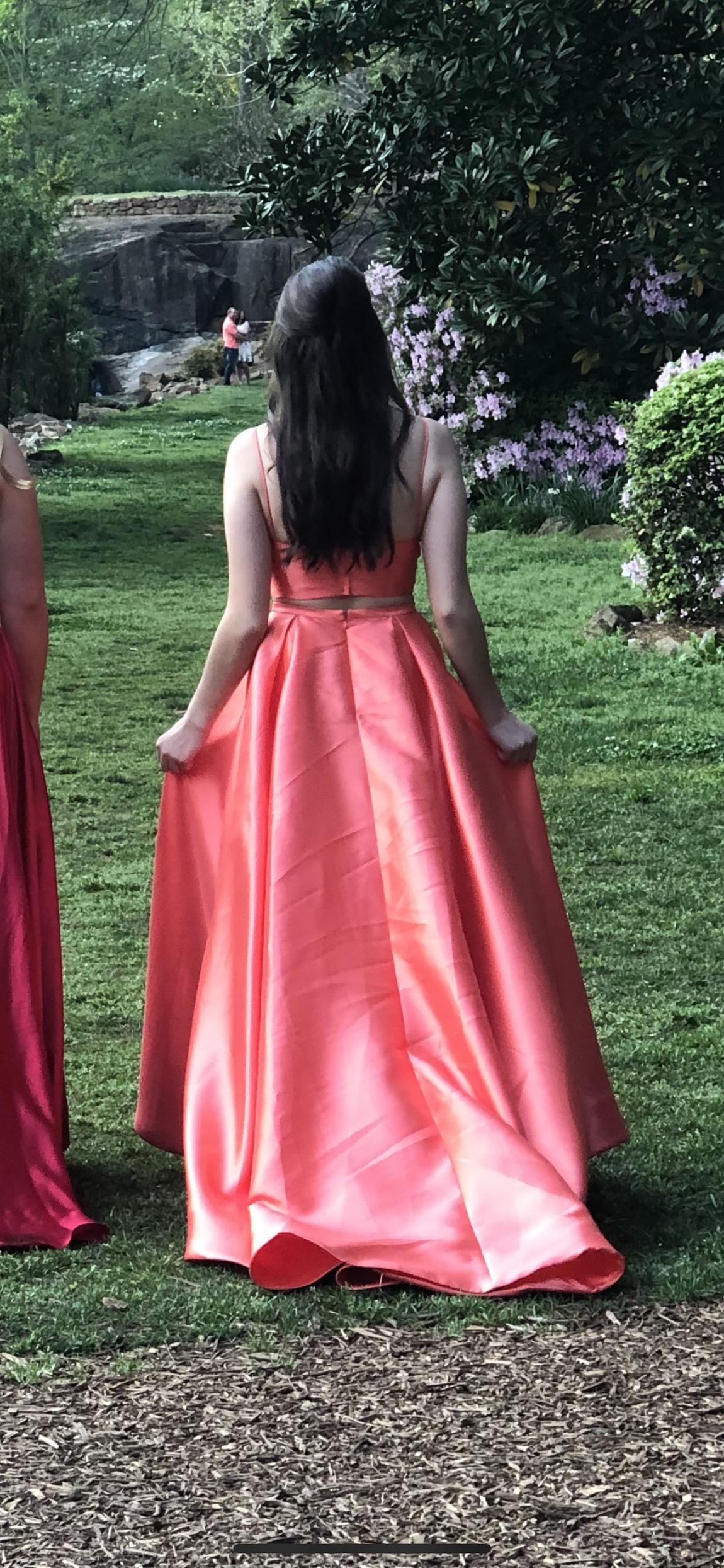 Sherri Hill Size 4 Prom Plunge Orange Dress With Train on Queenly