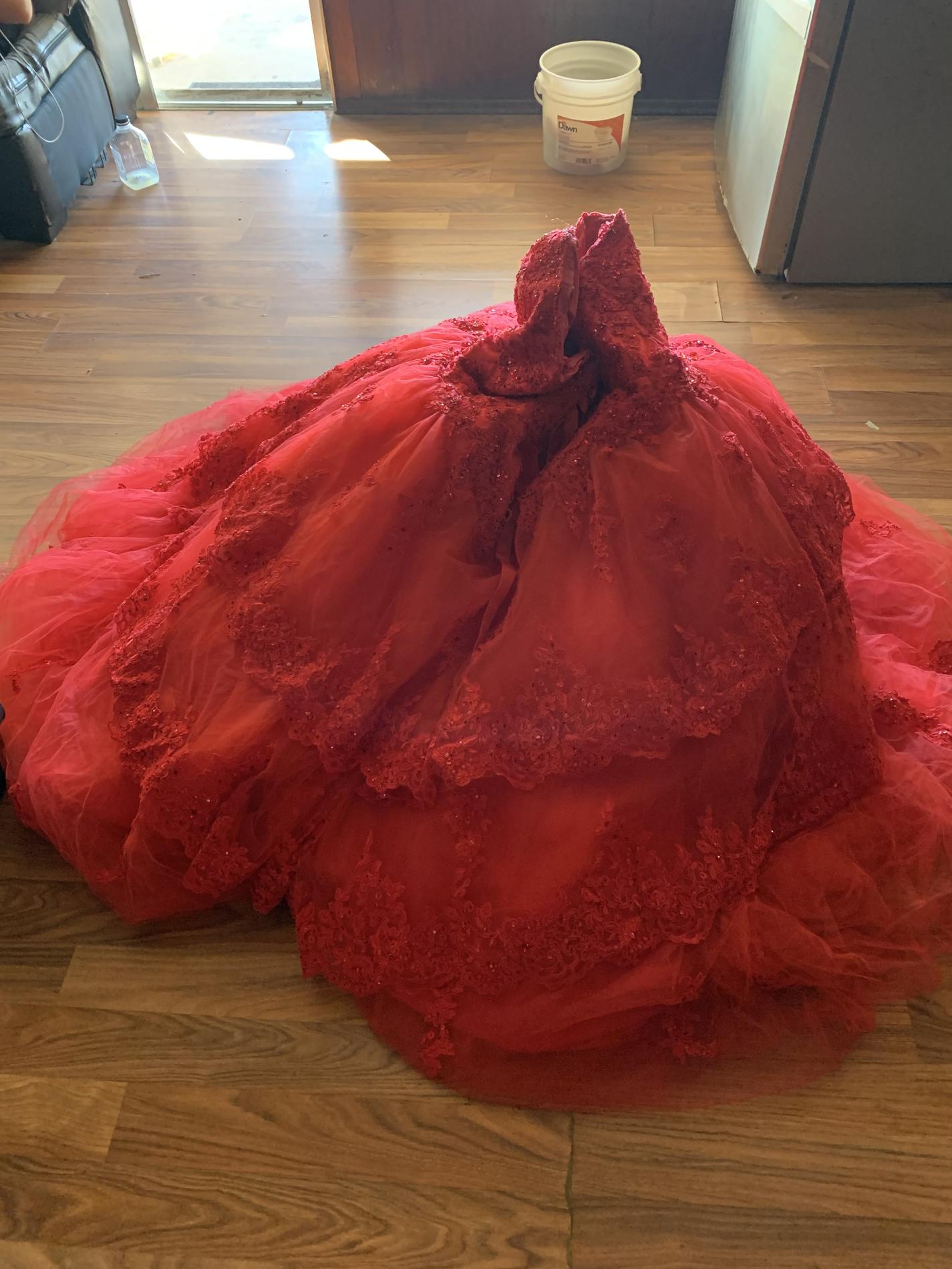 MoriLee Plus Size 22 Red Ball Gown on Queenly