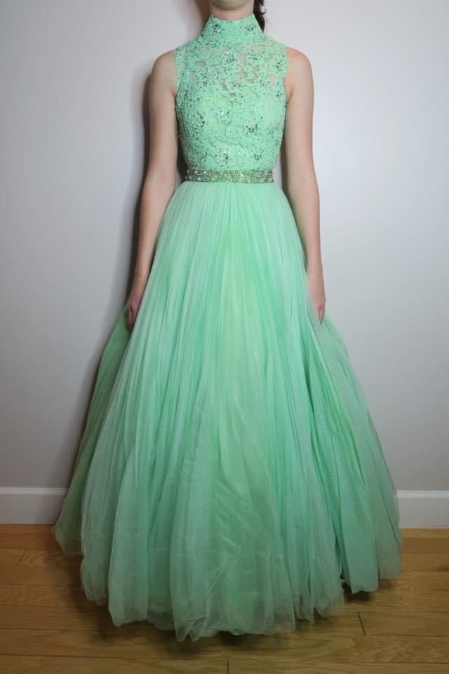 Sherri Hill Size 00 Lace Light Green A-line Dress on Queenly