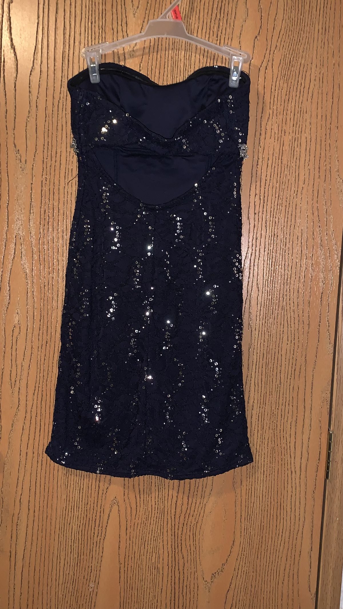 Size 10 Homecoming Strapless Navy Blue Cocktail Dress on Queenly