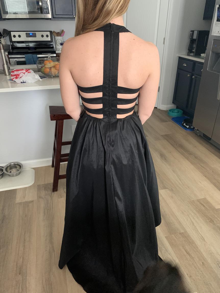 Size 4 Black Dress With Train on Queenly