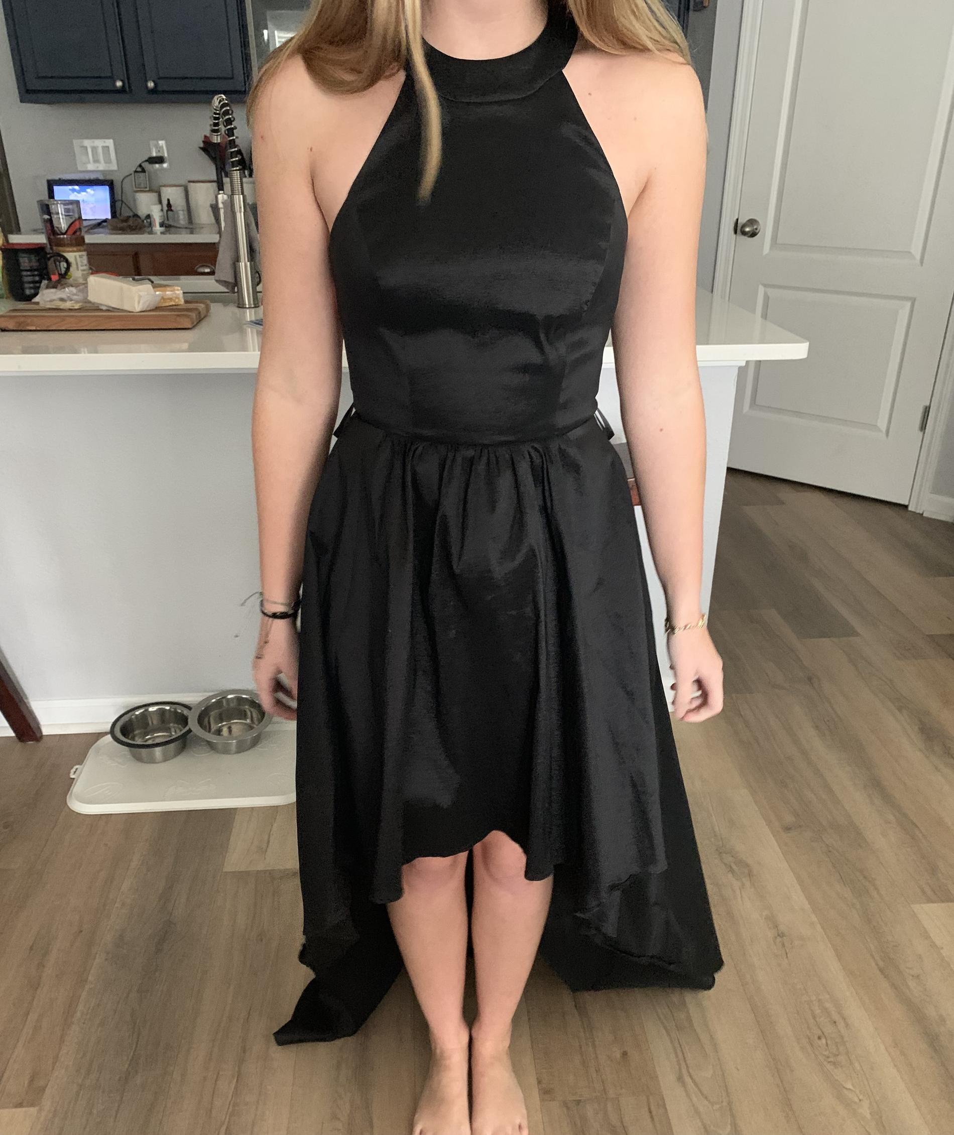 Size 4 Black Dress With Train on Queenly