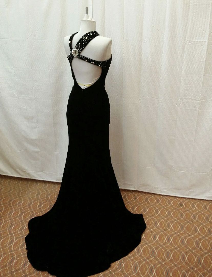 Johnathan Kayne Size 2 Prom Velvet Black Mermaid Dress on Queenly
