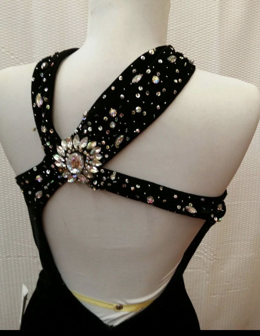 Johnathan Kayne Size 2 Prom Velvet Black Mermaid Dress on Queenly