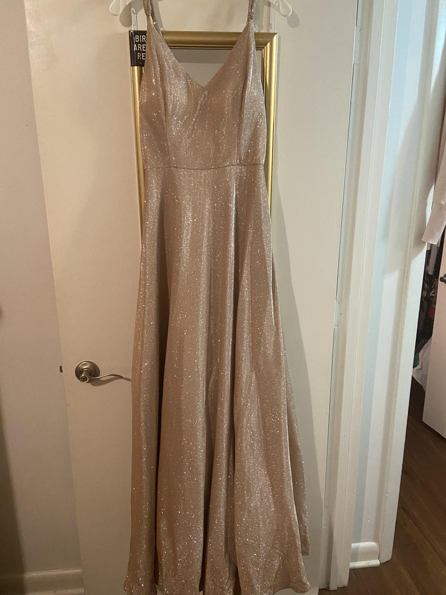 Size 12 Gold A-line Dress on Queenly