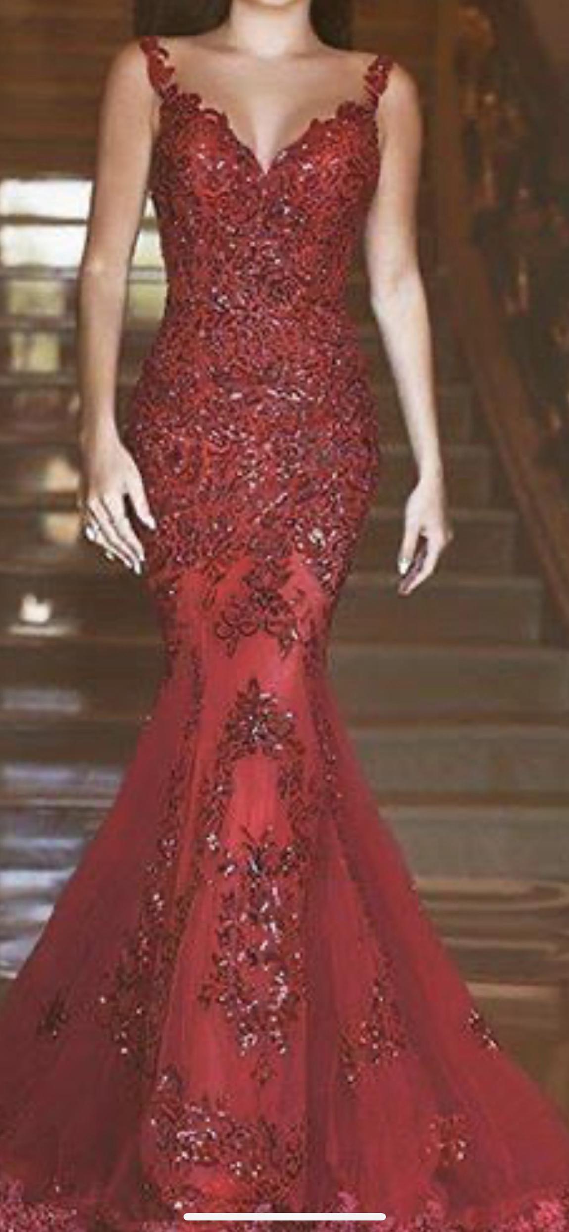 Sherri Hill Size 00 Red Mermaid Dress on Queenly