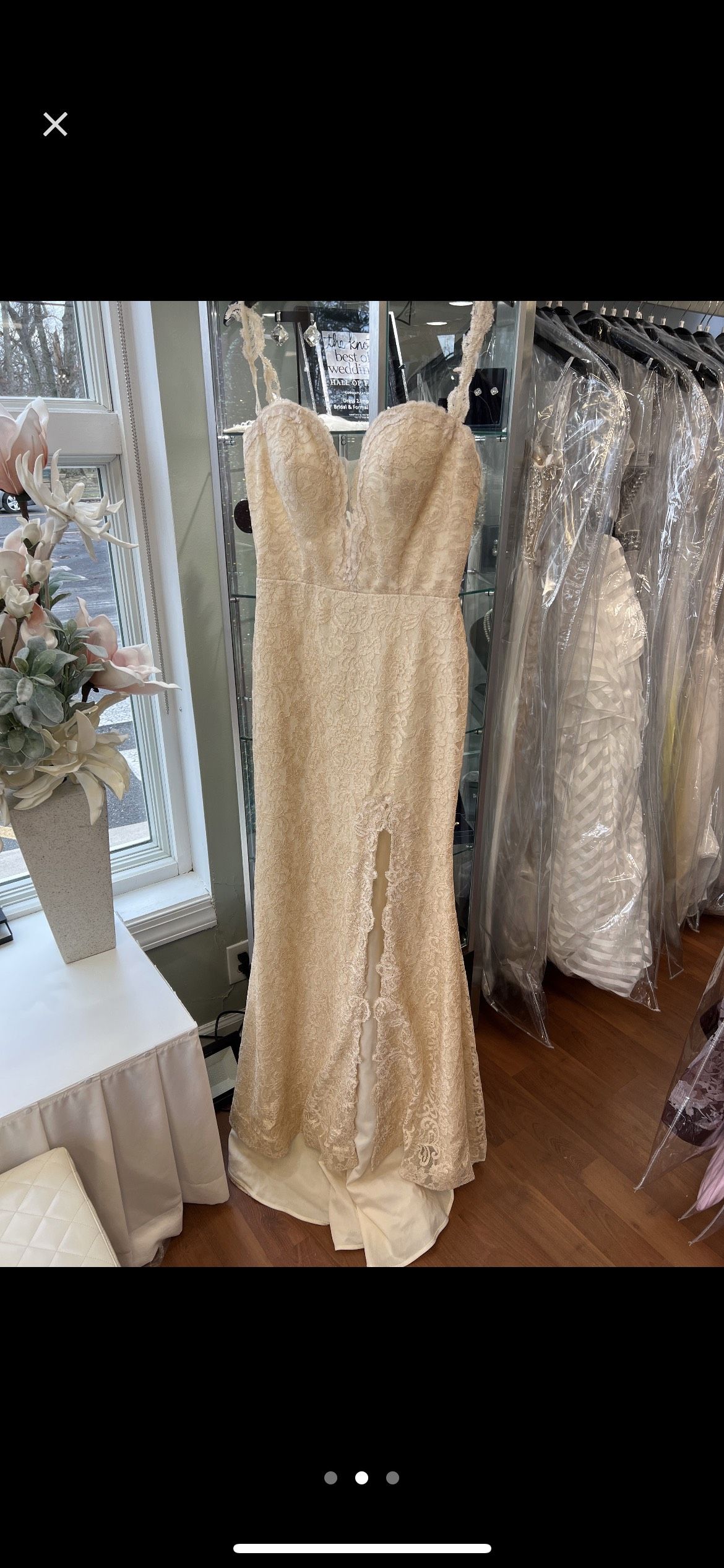 Size 8 Gold A-line Dress on Queenly