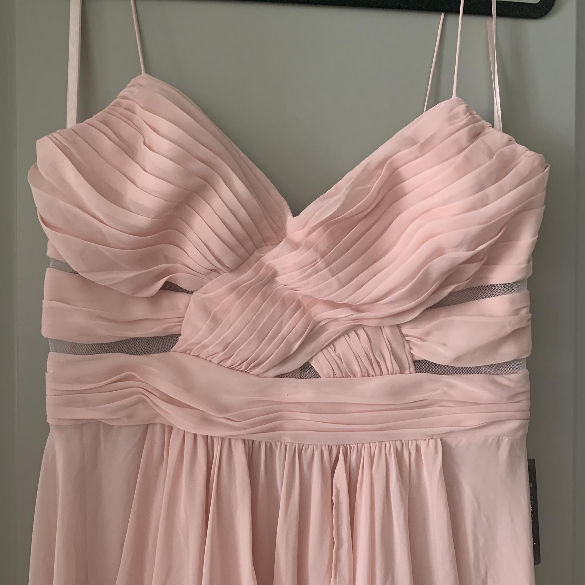 Arden B Size 12 Sheer Pink A-line Dress on Queenly