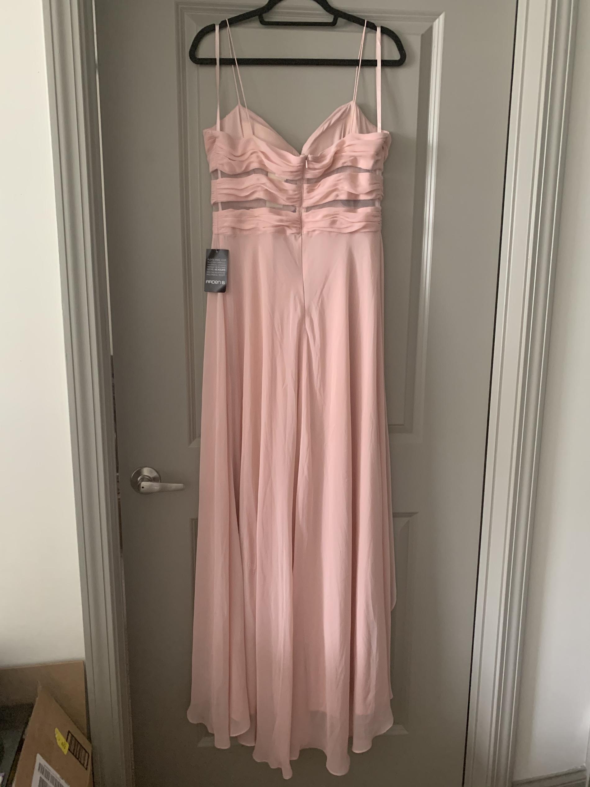 Arden B Size 12 Sheer Pink A-line Dress on Queenly