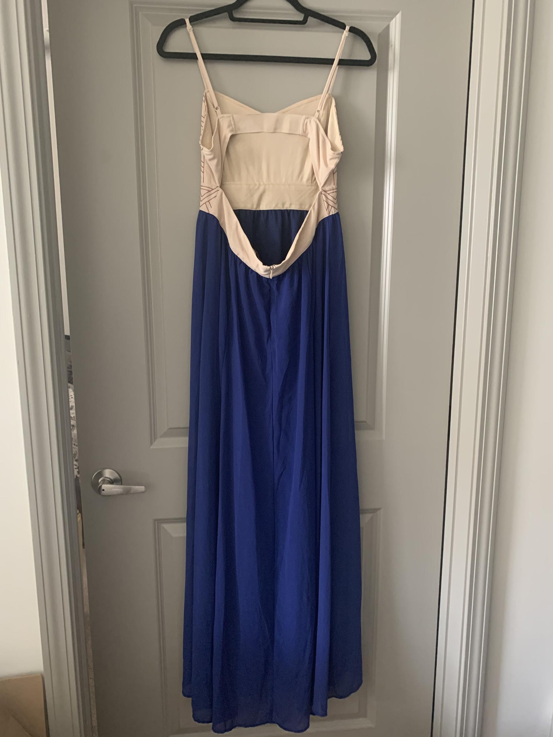Jealous Tomato Size 10 Sheer Navy Blue Floor Length Maxi on Queenly