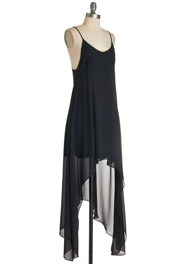 Muui for Modcloth Size 4 Sheer Black Floor Length Maxi on Queenly