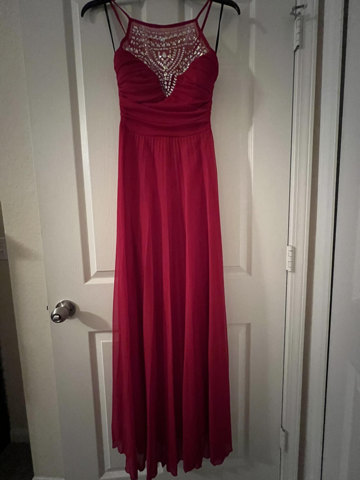 Size 6 Red Floor Length Maxi on Queenly
