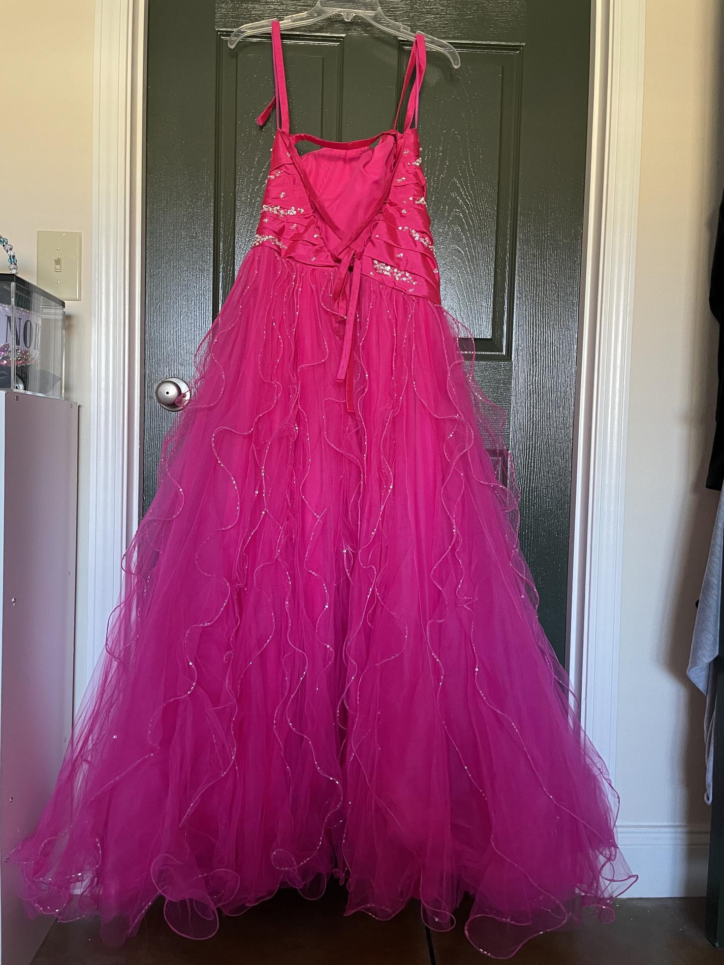 Mari Lee by Madeline Gardner Size 8 Strapless Hot Pink Ball Gown on Queenly