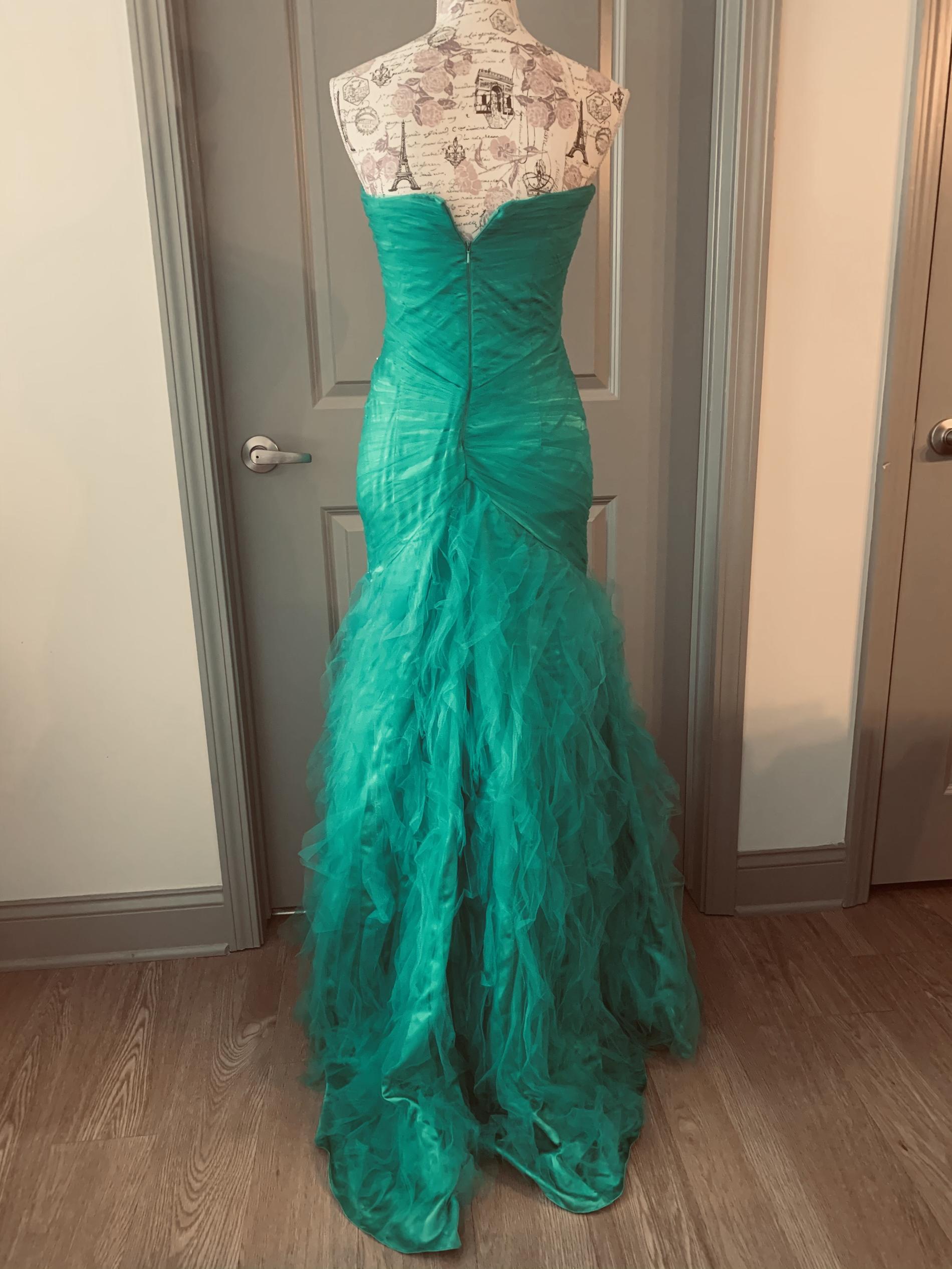 Cinderella Divine Size 4 Prom Strapless Sequined Green Mermaid Dress on Queenly