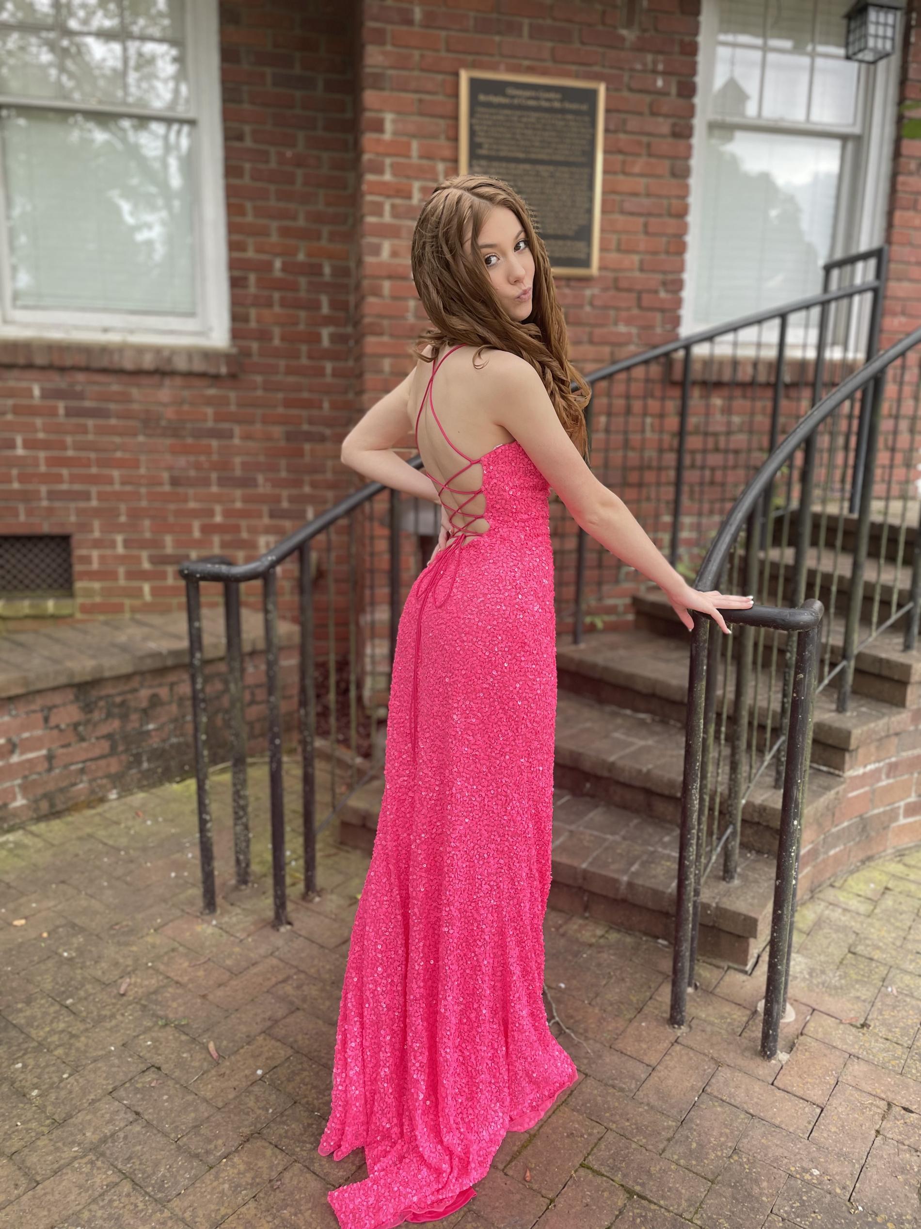 Size 0 Prom Pink Floor Length Maxi on Queenly
