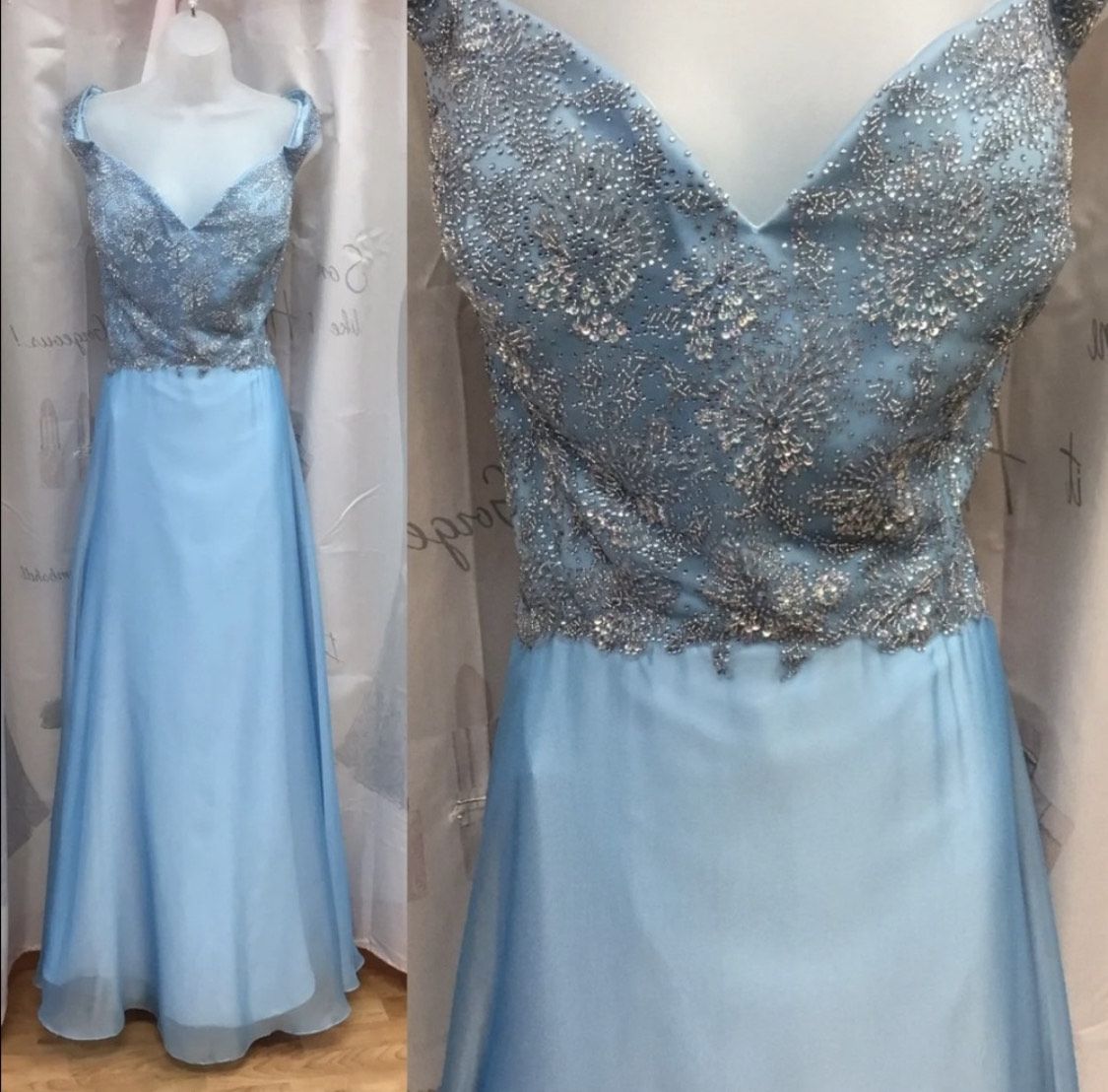 Colette Plus Size 22 Prom Light Blue A-line Dress on Queenly
