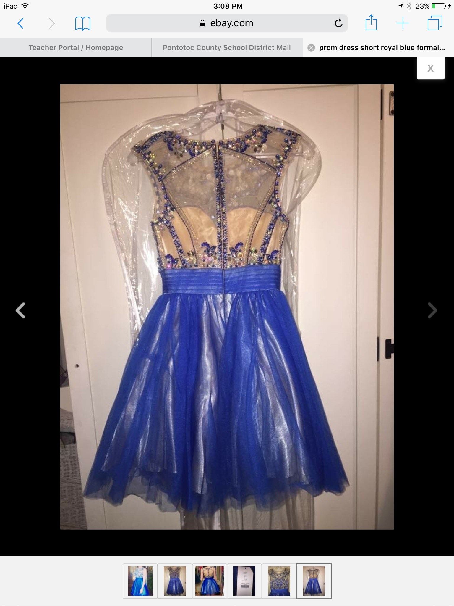 Splash Size 0 Prom Sheer Royal Blue A-line Dress on Queenly