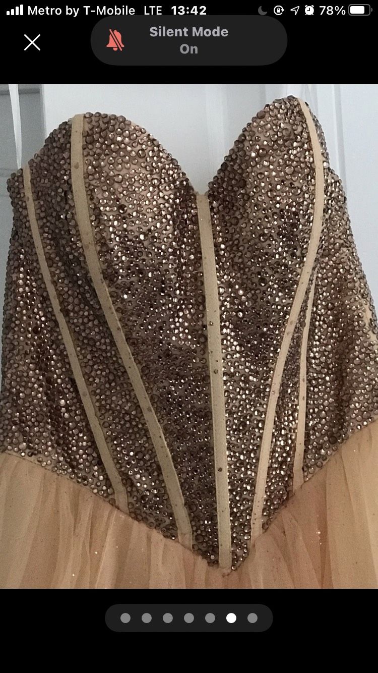 Size 00 Pageant Nude Ball Gown on Queenly