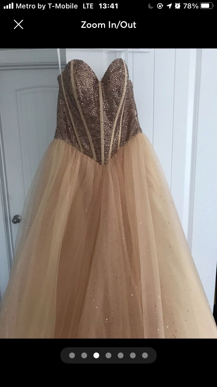 Size 00 Pageant Nude Ball Gown on Queenly