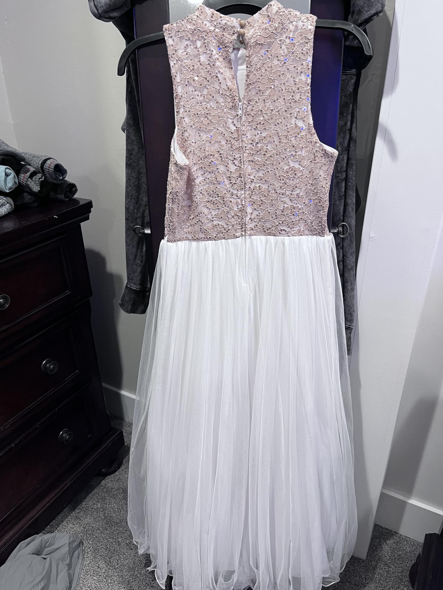 Size 2 Lace Rose Gold Floor Length Maxi on Queenly