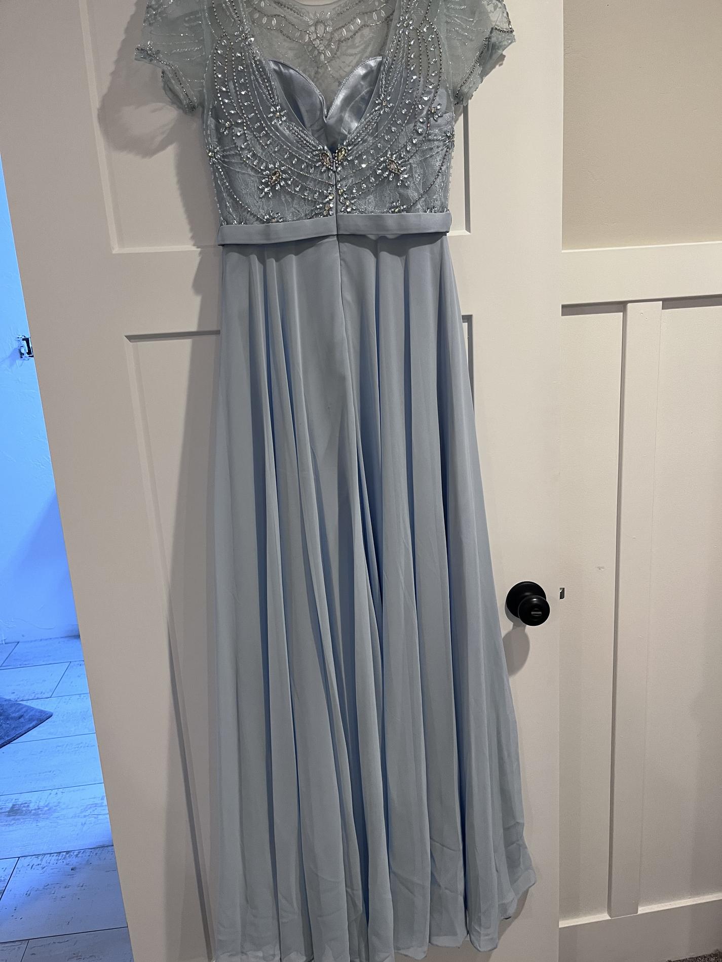 Size 4 Prom Blue Floor Length Maxi on Queenly
