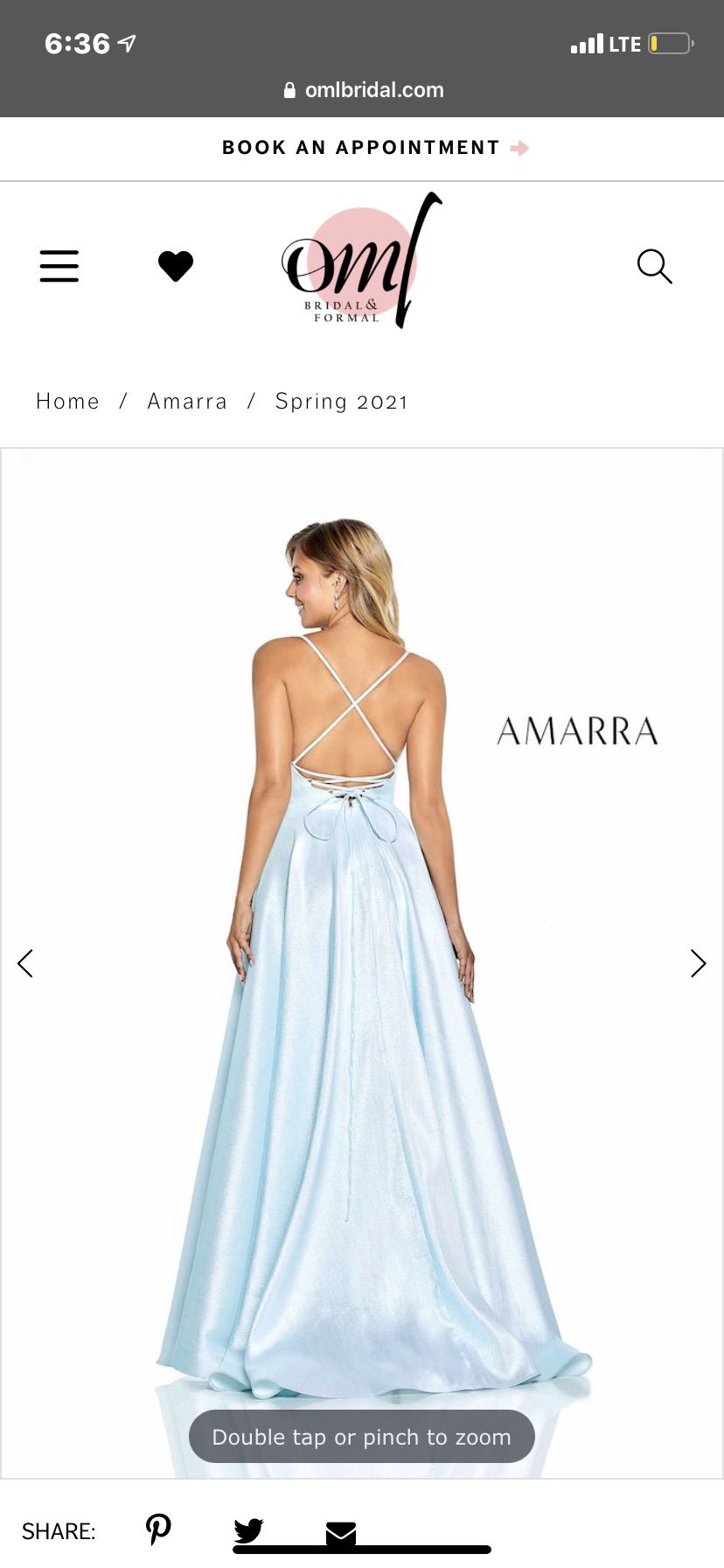Amarra Size 12 Prom Blue A-line Dress on Queenly