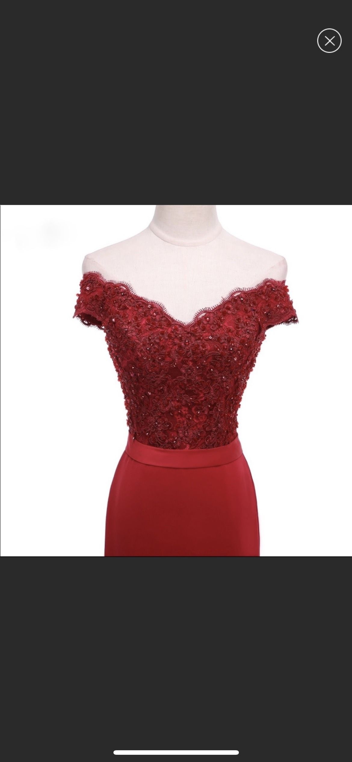 Little Pearls of Life Size 4 Sequined Red Dress With Train on Queenly