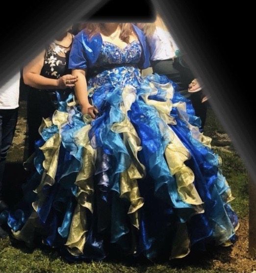 Plus Size 16 Blue Ball Gown on Queenly